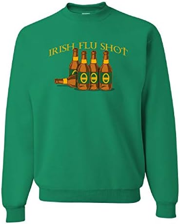 Tee Hunt Gripe irlandesa Shot Funny Novelty Crewneck Sweatshirt St. Patricks Day Shamrock Paddy