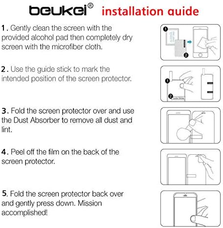 beukei compatível para blu c5 max/blu c5l max protetor de tela temperado vidro, sensível ao toque,