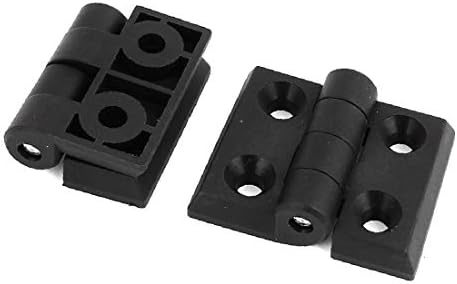 X-Dree 4pcs plástico preto substituindo dobradiça de aba dobrável 53mmx45mm para a porta da casa (4 piezas de plástico negro que reemplaza la bisagra pegable de la aleta 53mmx45mm para la puerta de su Hogarar