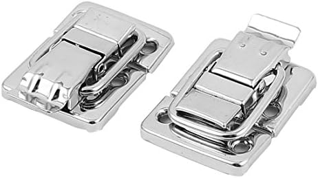 Caixa de hardware do armário de guarda -roupa de metal aexit trava Hasp Silver Tone 3cm x 3,6cm x trava 1cm