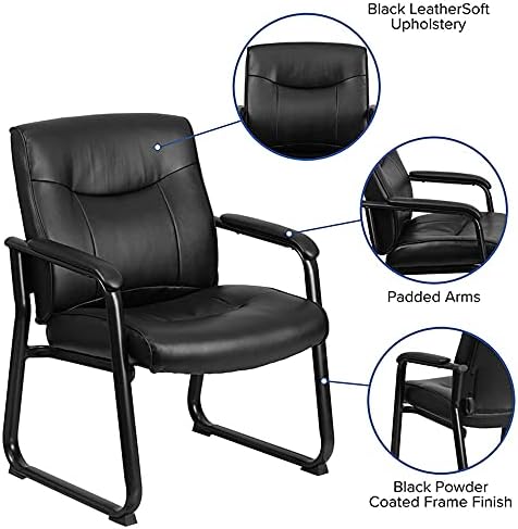 Flash Furniture Hercules Series Big & Tall 500 lb. Classificação de Cadeira de Recepção Executiva Black
