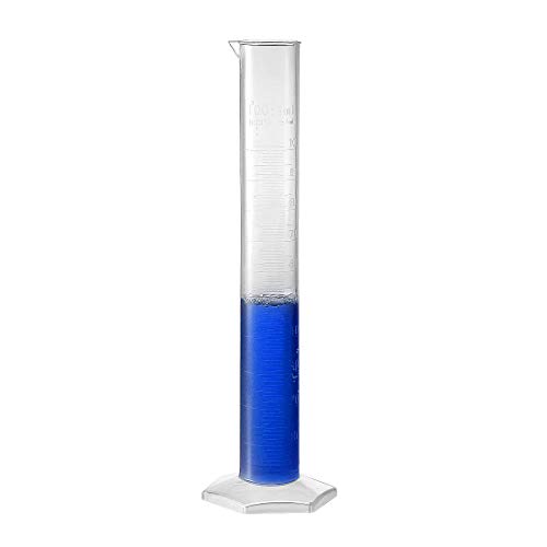 cilindro graduado de plástico uxcell, cilindro de medição de 100 ml, copos de tubo de ensaio científica,