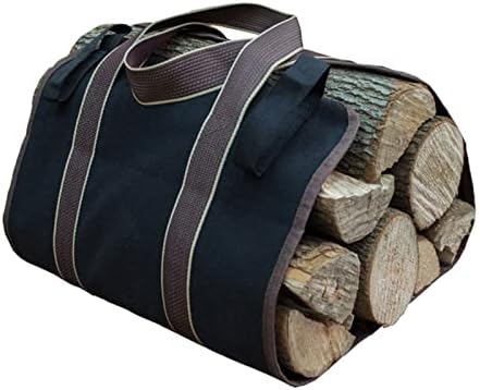 Portador de lenha, bolsa de lona pesada, sacolas de transportadoras enceradas de madeira grande,