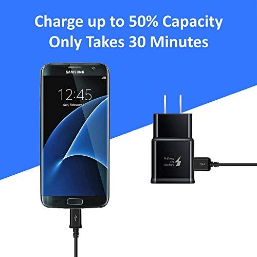Samsung Adaptive Charging Fast Charging Wall Charger com 5 pés/1,5 metro Micro USB 2.0 Conjunto de