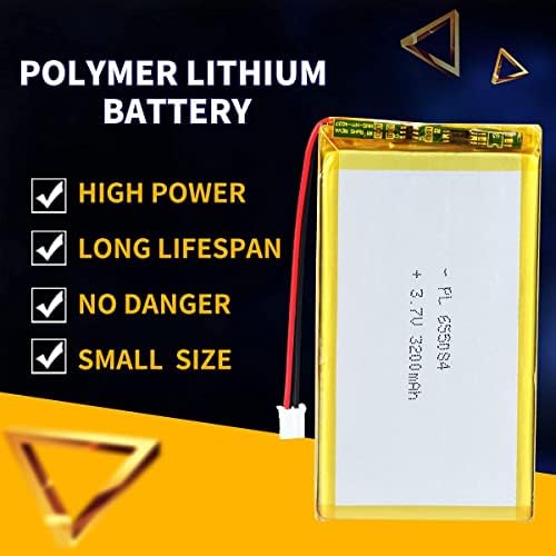 AkzyTue 3.7V 3200mAh 655084 Bateria de bateria lipo recarregável Bateria de Ion Polímero de Lítio com