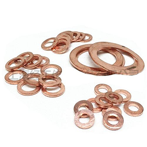 10pcs 8mm x 12mm x 1mm lavadoras de cobre de selo anel plano anel de reposição