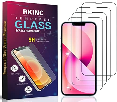 Protetor de tela RKINC [4-PACK] para iPhone 13 Mini 5,4 polegadas, protetor de tela de filme de vidro temperado,