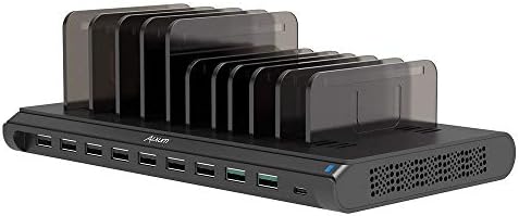 Bacaco Alxum USB C Estação de carregamento com typc c & 2qc 3.0 e 10 porta estação de carregamento USB