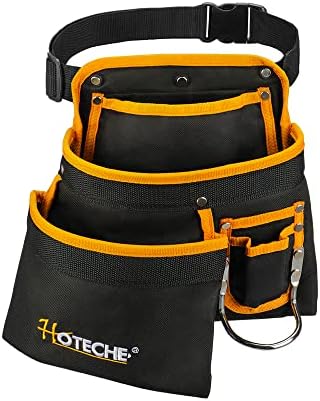 Bolsa da bolsa Hoteche Tool - saco de utilidade de 6 bolso com loop de martelo para eletricistas, carpinteiros