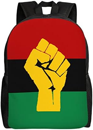 Black Power Pan African Flag Laptop Mochilas Backpacks de viagem de viagem Backpack com USB Charging Port