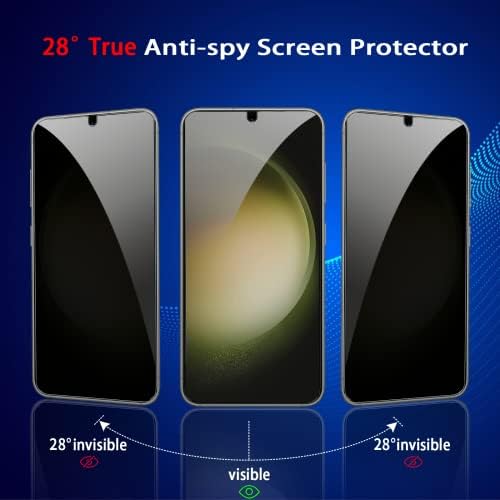 NBIEFUNY [2 pacote Galaxy S23 Plus Protetor de tela de privacidade, [suporte a impressão digital]