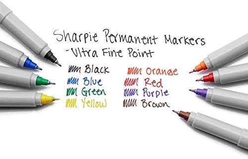 Sharpie 37600pp Ultra Fine Point Permanente Marcadores, cores clássicas, 8 contagem por pacote, 24 marcadores