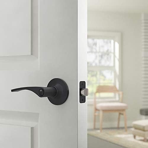 Basics Victorial Door Leaver com fechadura, privacidade, preto fosco