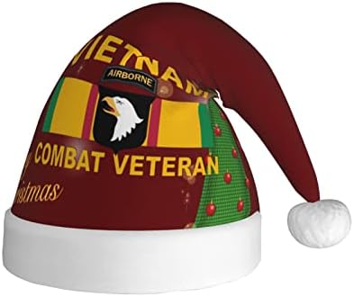 Veterano do Vietnã 101ª Divisão Aerotransportada Adultos Funnamente Praxada Papai Noel Chapéu de Natal para Mulheres e Homens de Natal Chapéu de férias de Natal