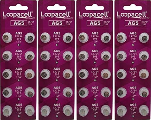 Loopacell AG5 393 LR754 Baterias de célula de botão alcalino x 40