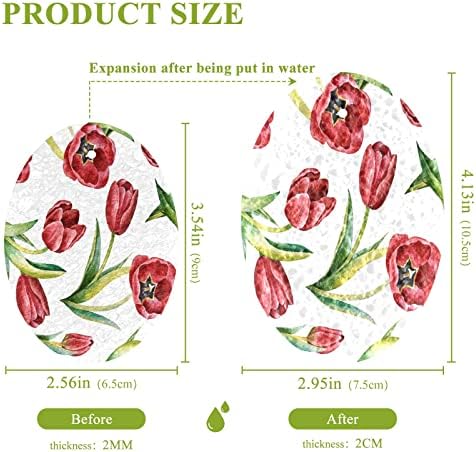 3pcs esfrega esponjas de flores vermelhas de tulipa pop-up esponja para limpeza para limpeza de cozinha