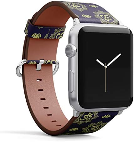 Pulseira de couro estampada compatível com as séries do relógio Apple 4/3/2/1 gen, substituição de bandas iwatch