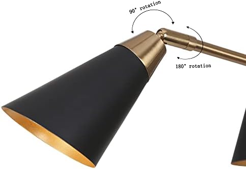 Iluminação Durente Modern Black and Gold Candelier, luminária de metal pendurada com 3 luzes com