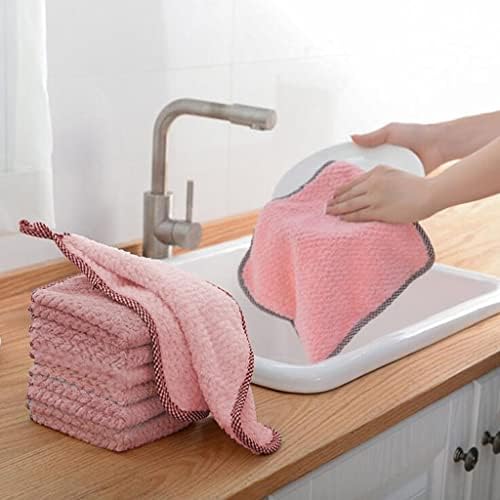 Quesheng 3 pacote rosa pendurado coral lã de coral toalha de mão padrão de abacaxi