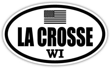La Crosse Wi Wisconsin La Crosse Condado de bandeira furtiva da bandeira dos EUA Eurro adesivo