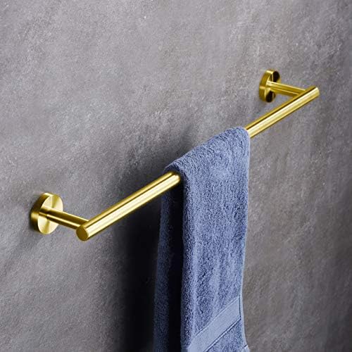 Acessórios para banheiros de 4 peças Hoooh Conjunto de ouro aço inoxidável Montagem escovada-Inclui barra de