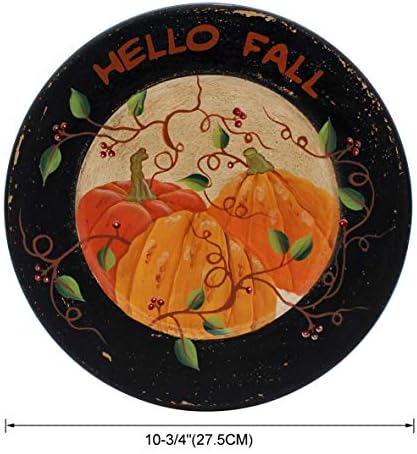 CvhomedEco. Primitivas Antique Pumpkin Painted Wood Decorativo Placas Halloween Display “Hello Fall”
