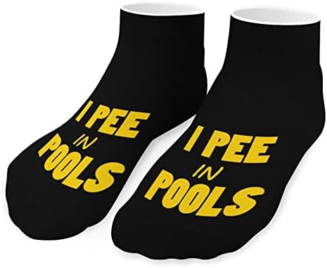 Eu xixi em piscinas engraçadas de tornozelo de tornozelo meias atléticas não-shows amortecidos para homens mulheres