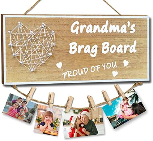 Quadro de figuras de presentes de avó de Natal, presentes de aniversário do Bandmas Brag Board para avó do
