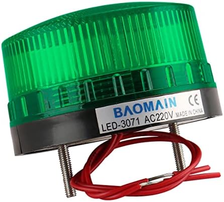 Baomain Signal industrial Round Green Warning Light Strobe Aviso Lâmpada LED-3071 AC 220V 3W