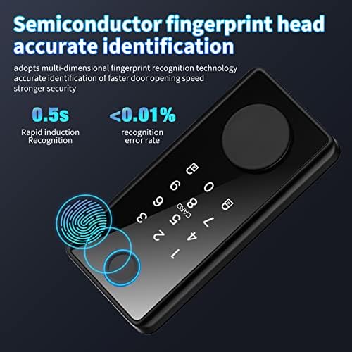 Cilee Smart Fingerprint Door Lock, Bluetooth App Lockless de porta de entrada, trava eletrônica de porta