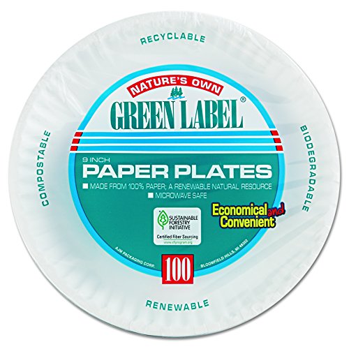 Embalagem AJM - Ajmpp9grawh Corporation PP9Grawh Placas de papel, 9 diâmetro, branco, 12 pacotes de