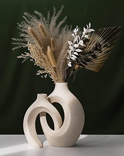 Vaso de cerâmica branca Goldtimo para decoração, Decor de decoração de casa