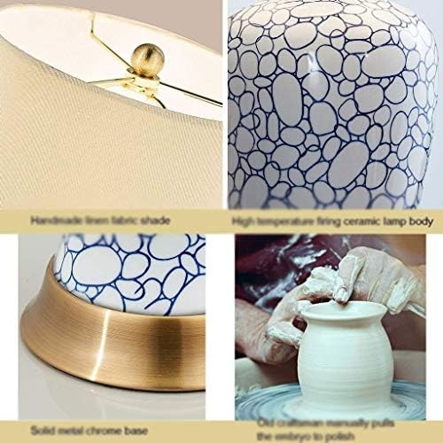 luminjão de mesa de cerâmica sem-logo wajklj, lâmpada de mesa azul azul e branco porcelana de porcelana