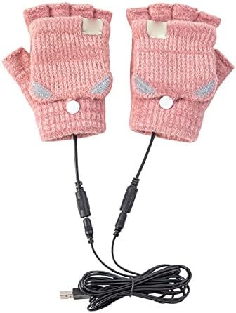 Luvas para os dedos carregando luvas quentes USB para homens luvas de inverno Mulheres meio aquecidas e luvas