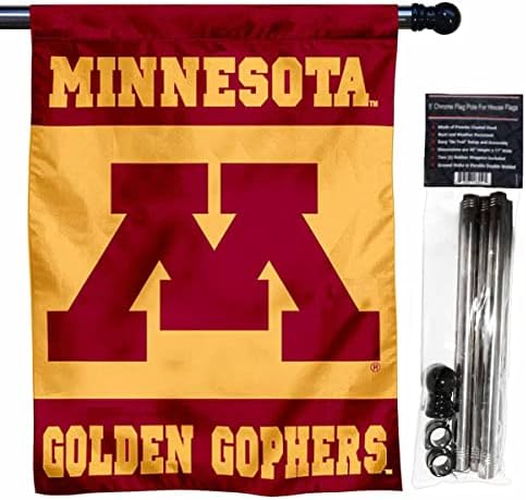 Bandeira da Casa da Universidade de Minnesota com conjunto de poste de bandeira