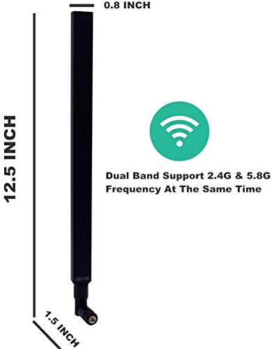 TechToo WiFi Antenna Banda dupla 9 DBI 2.4/5,8 GHz para roteador AP - Câmera IP de segurança - Adaptador