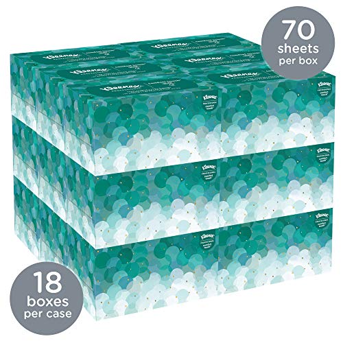 Toalhas de mão Kleenex, Ultra Soft and Absorvent, caixa pop-up, 18 caixas / estojo, 70 toalhas de mão / caixa,