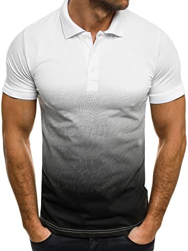 Homens de manga curta de manga curta gradiente de camisa de camiseta camisetas de golfe de manga