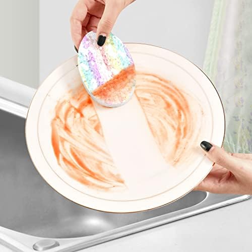 Alaza White Unicorns Rainbow Stripe colorido esponja natural Esponjas de celulare para louça para lavar banheiros