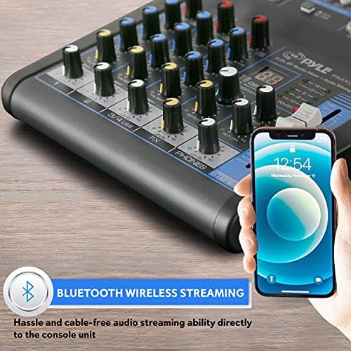 Pyle Professional Audio Mixer Som Board Console System Interface 4 canais Digital USB Bluetooth Mp3 Computador