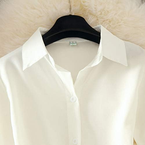 Camisetas confortáveis ​​soltas Mulheres com mangas de tampas botões de gola feminina gole de moda