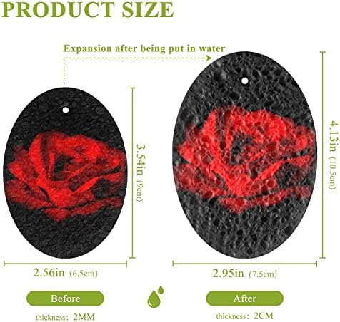 Alaza Red Rose no fundo preto esponjas naturais Esponja de celulare de cozinha para pratos lavando