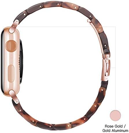 Banda de relógio Apple leve - Fashion Resin Iwatch Band Compatível com fivela de aço inoxidável de cobre