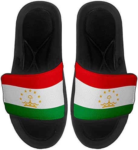 Sandálias/slides de slides e slides expressos para homens, mulheres e jovens - bandeira do Tajiquistão