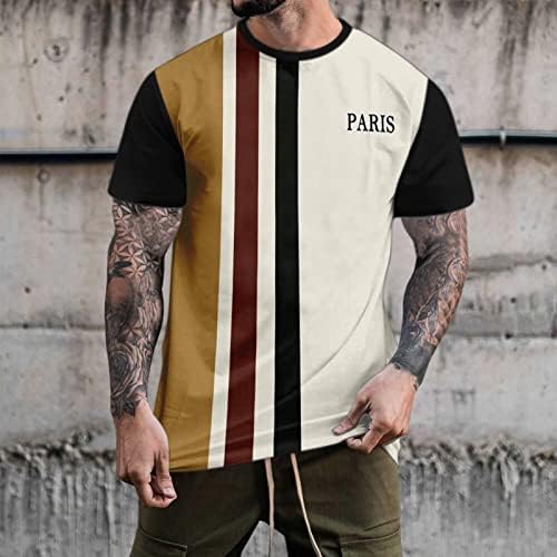 HDDK Soldier Soldier Short S-shirts Circhas de verão Stripe Block Color Patchwork Tops Moda Young