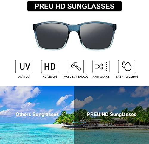 Óculos de sol polarizados para homens para homens, óculos de sol quadrados para condução de pesca, óculos