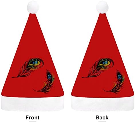 Belas penas de pavão chapéu de natal chapéus de santa decorações de árvore de árvores Decoração de férias