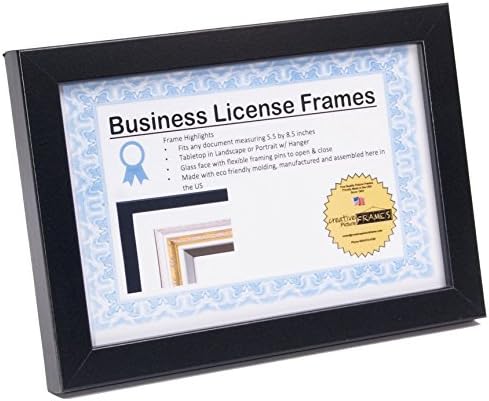 Creativepf- 8,5x5,5 polegadas Profissional Black Business License Inclui Cavalé de volta com cabide de parede