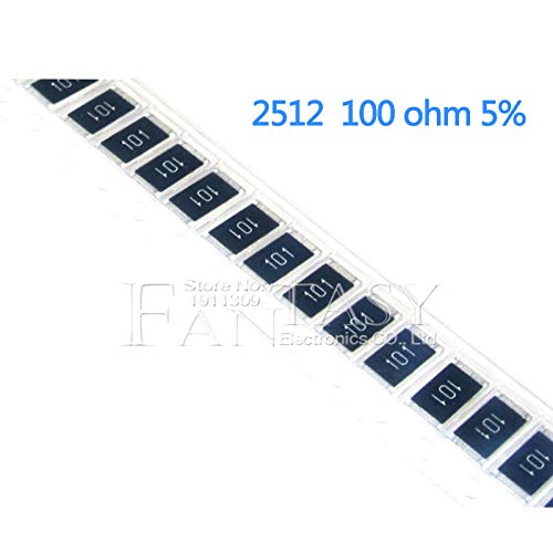 50pcs 2512 SMD Resistor 5% 100 ohm 1W 100R 101