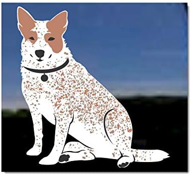 Red Heeler Nickerstickers® Sitting Australian Cattle Dog Adesivo Decalador de Janela Adesivo de Vinil